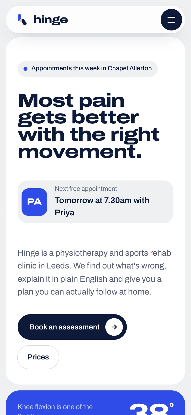 Hinge on mobile