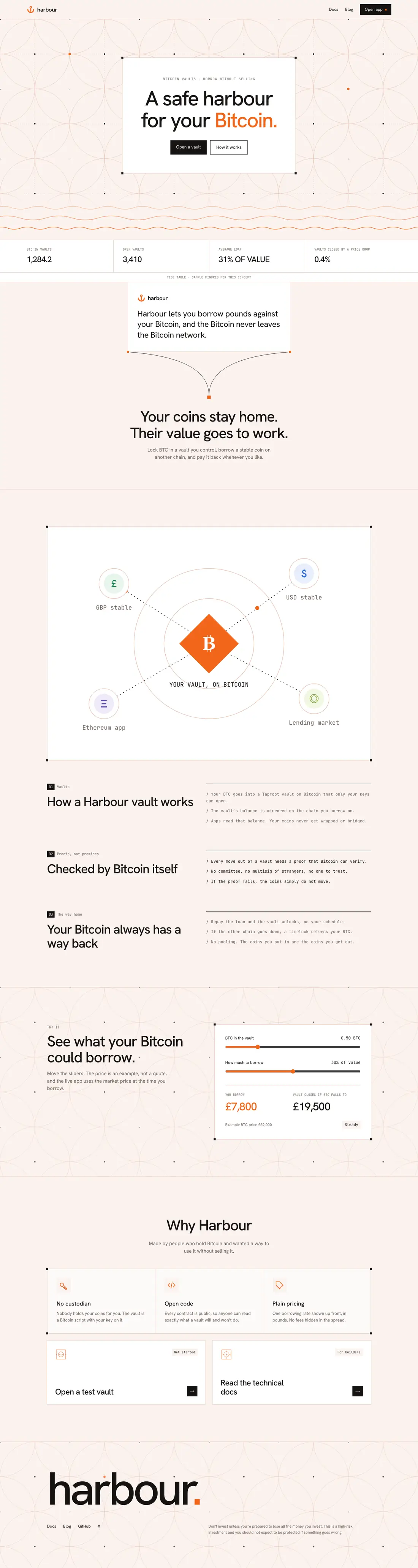 Harbour landing page concept, full page